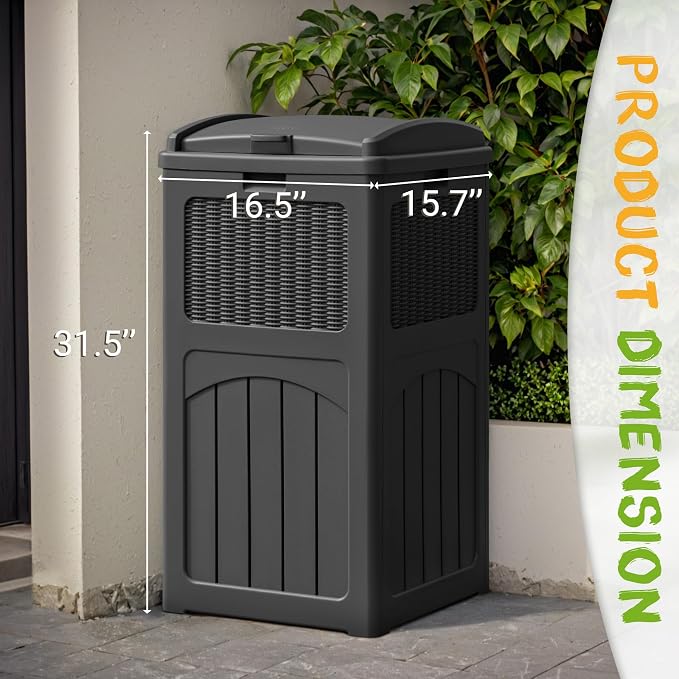 YESHOMY 4 Pack Outdoor Trash Can - Image 7