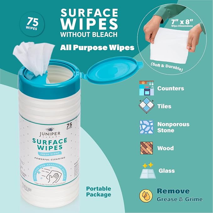4 Pack Surface Cleaning Wipes Bleach Free, All-Purpose Cleaner - Image 4