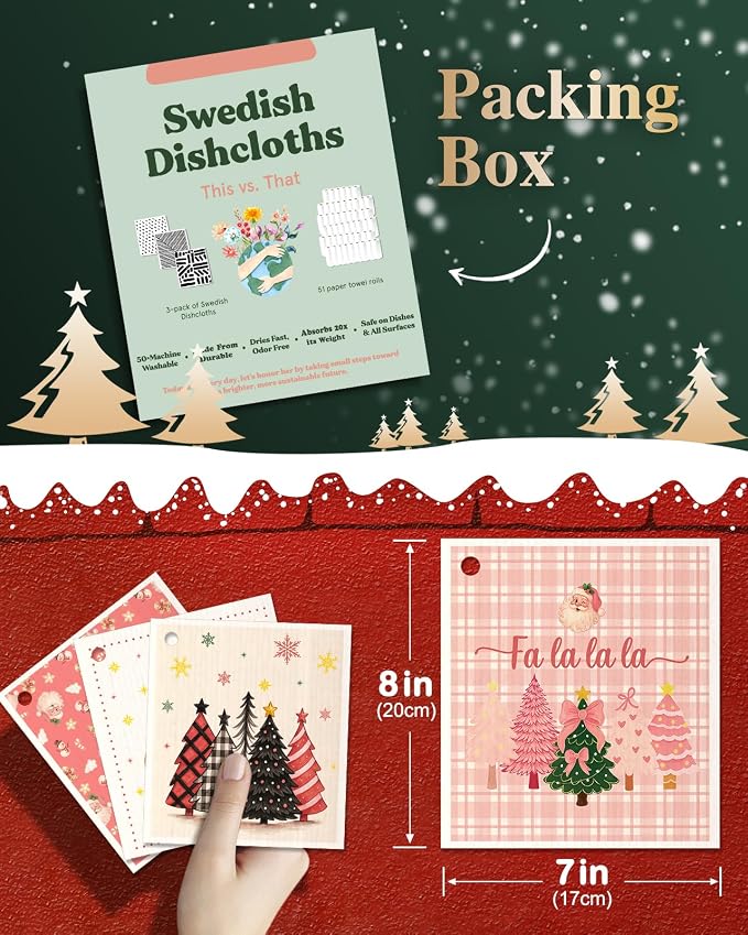 Christmas Swedish Dishcloths for Kitchen - Image 2