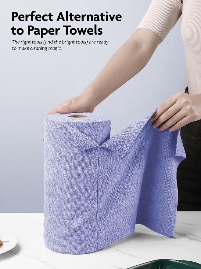 Fantasticlean Microfiber Cleaning Cloth Roll -40 Pack, Tear Away Microfiber - Image 2
