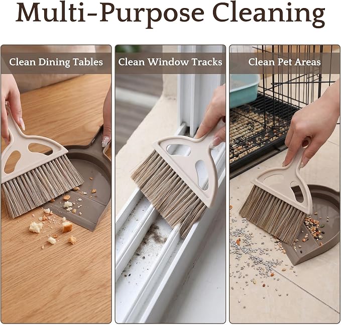Mini Broom and Dustpan Set, Small Handheld Broom and Dustpan - Image 3