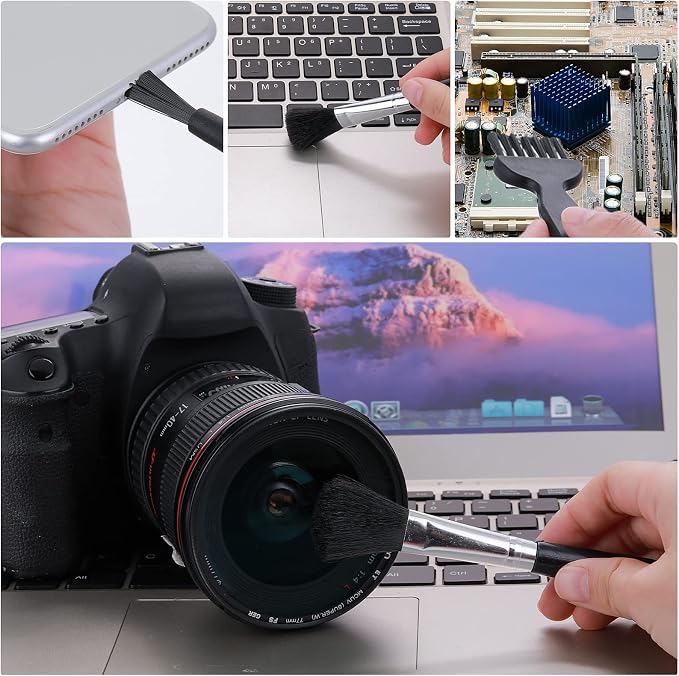 TIESOME Set of 7 Keyboard Anti Static Brushes, Plastic Handle Portable Cleaning - Image 2