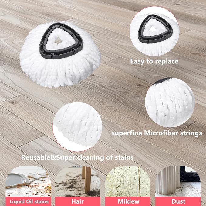 Mop Replacement Heads 2 Pcs & 1 Scrub Brush Combo - Image 3
