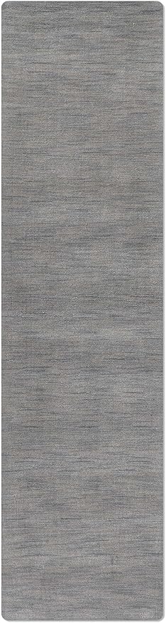 Hand Knotted Loom Wool ECO-Friendly Area Rugs - 2'6''x6', Runner, Light Blue Color, Solid Plain Design, High Pile Handmade Anti Skid Area Rugs for Living Room, Bed Room (L00111)