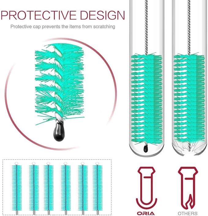 Long Straw Brush, Nylon Pipe Tube Cleaner 10-ihch X 2/5-inch Set of 10 - Image 3