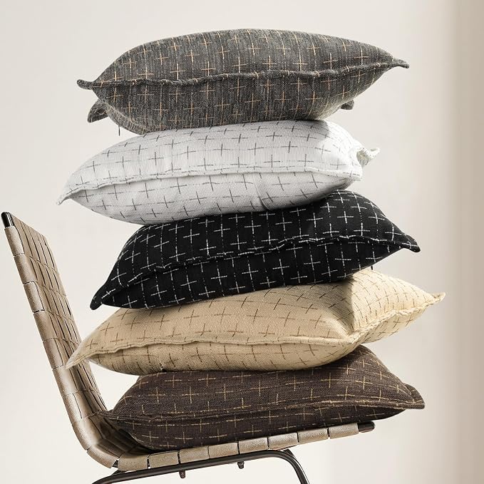 ZWJD Pillow Covers 22x22 Set of 2 Soft Polyester Textured Pillow Covers - Image 5