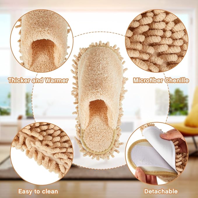 Gerrii 4 Pair Microfiber Cleaning Mop Slippers - Image 4