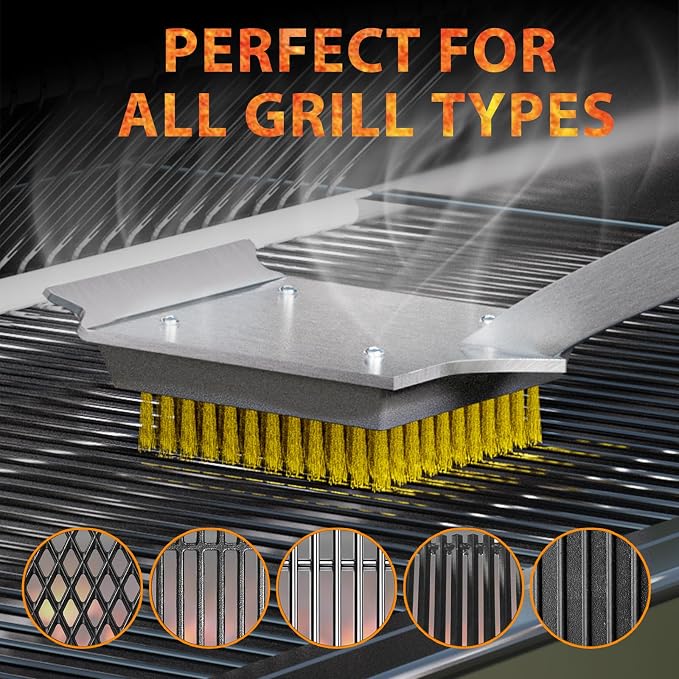 ENLOY 2-Pack Copper Wire Grill Brush Replacement Heads, Grill Brush and Scraper - Image 4