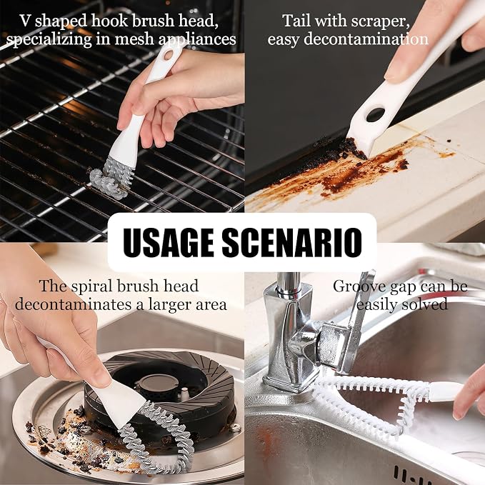 MIUPOO Kitchen Cleaning Brush Set, Kitchen Gap Depth Cleaning Gas Stove Brush - Image 6