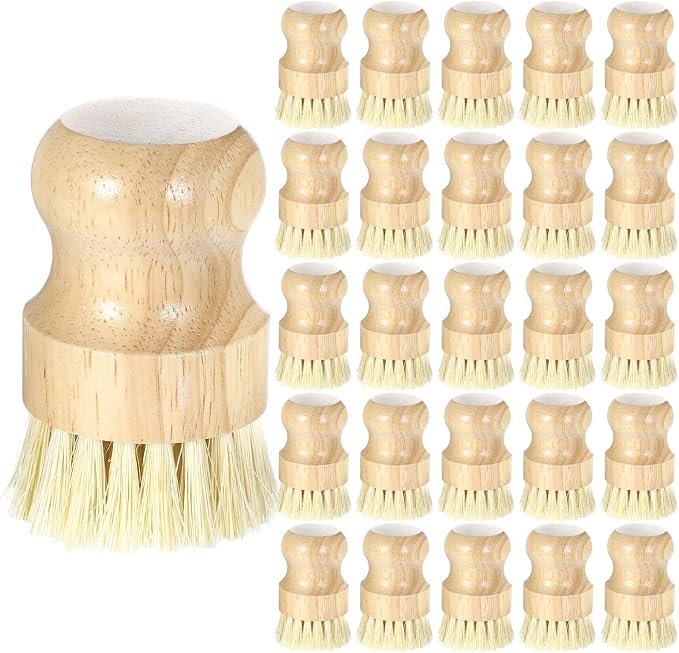 20 Pack Bamboo Dish Brush Set, Natural Dish Scrub Brush by Molain