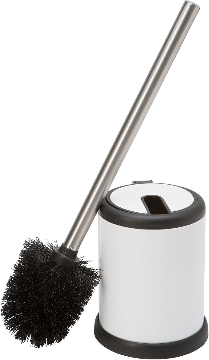 Bath Bliss Toilet Brush and Holder | Self Closing Lid | 360 Degree Brush Head | by BathBliss