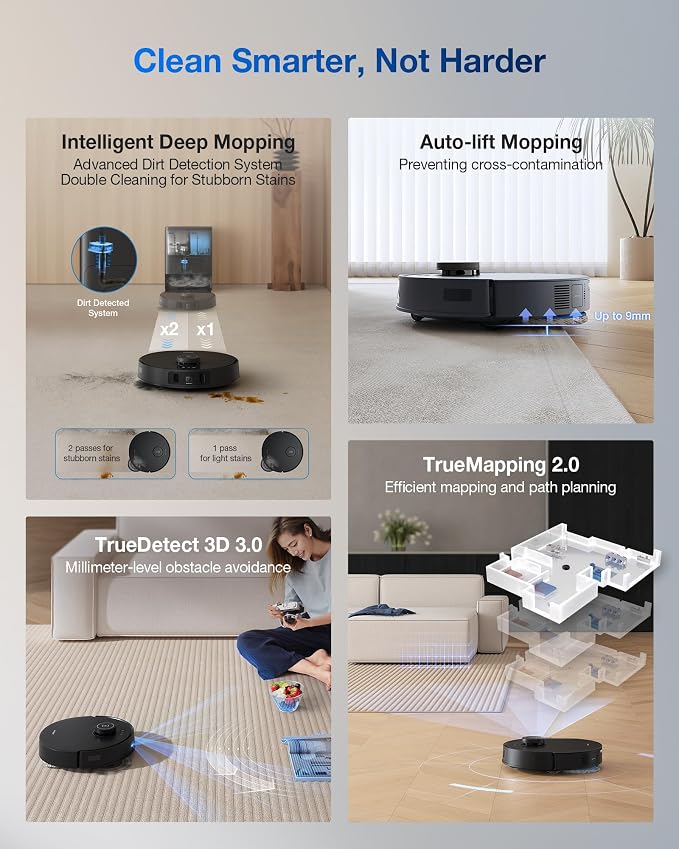 ECOVACS DEEBOT T30S Care Robot Vacuum and Mop, ZeroTangle Technology, TruEdge - Image 7