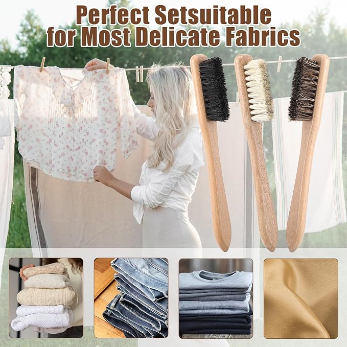 3 Pcs Laundry Stain Brush, Wood Laundry Stain Brush - Image 4
