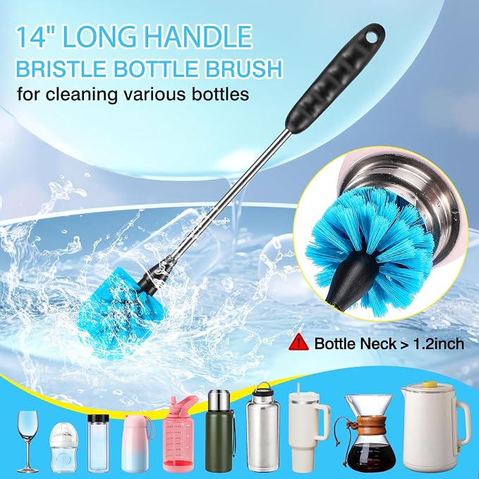 5 Pack Bottle Cleaning Brush Set, Stainless Steel Scrub Cleaner Brush - Image 2