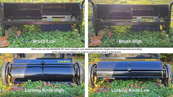 Push Lawn Sweeper, 26-Inch Width, 7 Cu. Ft. Hopper Capacity, 4 Spinning Brushes - Image 4