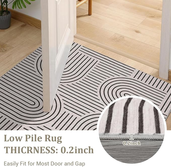 Modern Rug 2.5x8 Runners for Hallways, Abstract Kitchen Runner Rugs Non Slip - Image 6