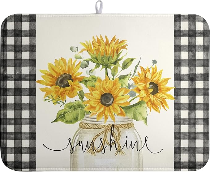 Summer Sunflower Dish Drying Mats by farg