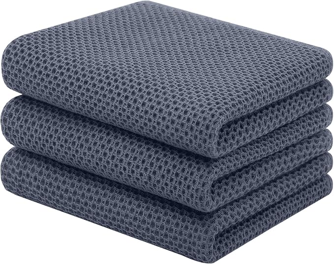 Homaxy 100% Cotton Waffle Weave Kitchen Towels, Quick Drying Cleaning Towels by Homaxy