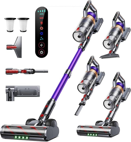 Cordless Vacuum Cleaner, 650W 55KPA 70 Mins Vacuum Cleaners by INTETURE