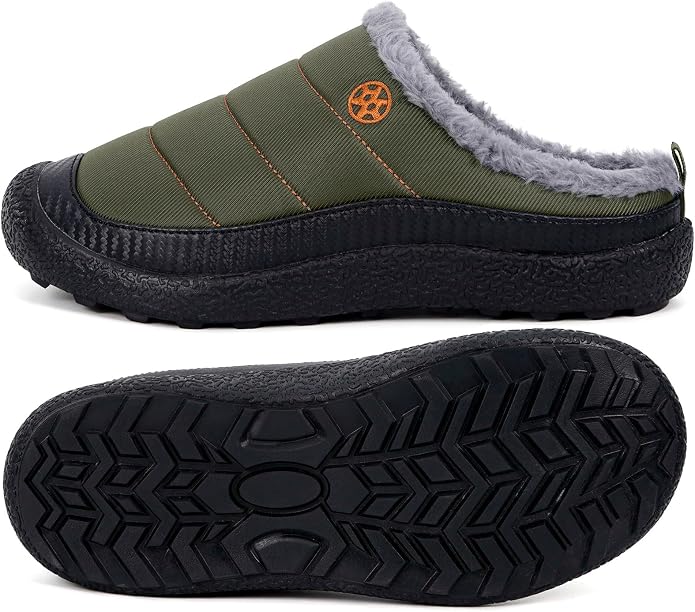 Womens Mens House Slippers Slip on Snow Winter Warm Fully Fur Lined Slippers - Image 4
