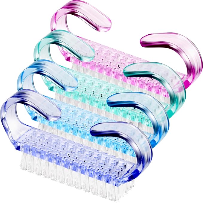 4 Pieces Handle Nail Brush Nail Hand Scrubbing Cleaning Brush - Image 9