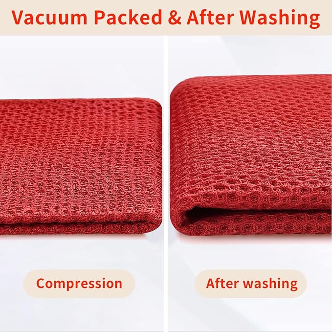 Homaxy 100% Cotton Kitchen Towels and Dishcloths Set, 12 x 12 Inches and 13 x - Image 8