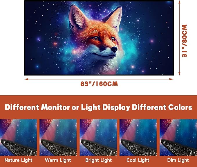 Galaxy Fox Rug 3D Cute Foxes Area Rugs for Bedroom Living Room Playroom Boys Kids Cartoon Colorful Carpet Glitter Stars Throw Rugs Floor Mat 63 in x 31 in