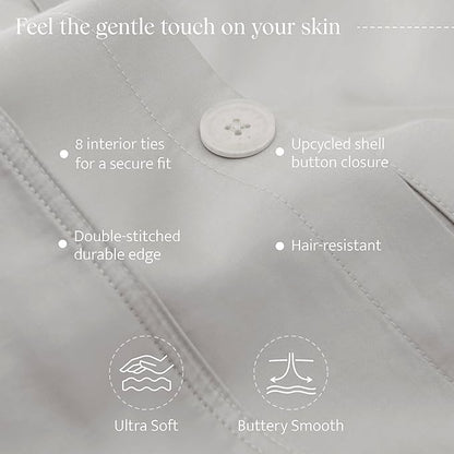 Double Stitch Cotton Tencel Duvet Cover - King Size Comforter Cover, Luxury & Soft Eucalyptus Lyocell Bedding Set for Hot Sleepers, Cooling & Breathable, Button Closure, Winter Sky, 106"x90"