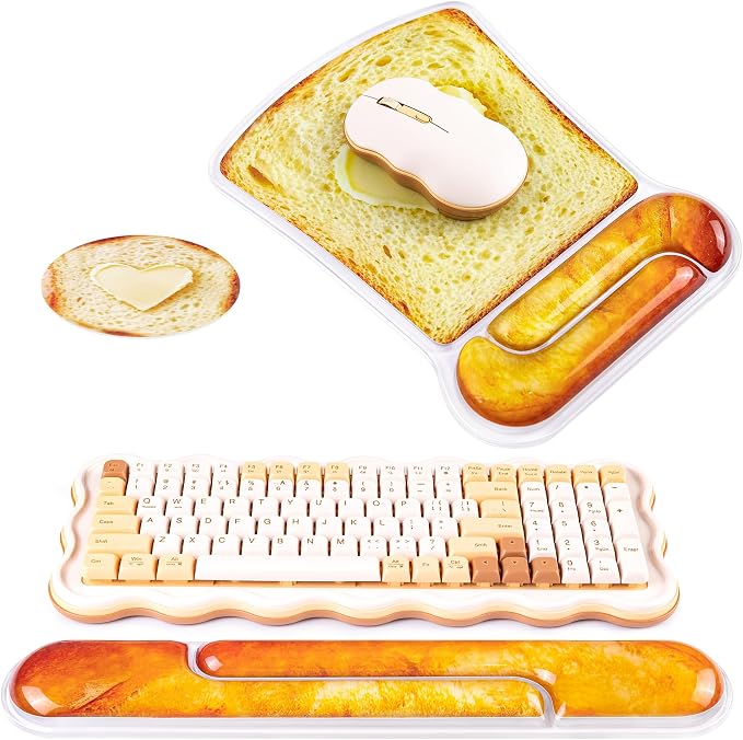 Ospelelf Mouse Pad with Wrist Rest and Ergonomic Gel Keyboard Hand Wrist by OspelelfOfficeSupplies