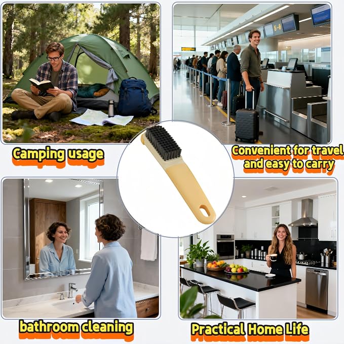 Ergonomic Clothes Soft Bristle Laundry Brush, Milk Yellow, ABS+PBT Material - Image 6