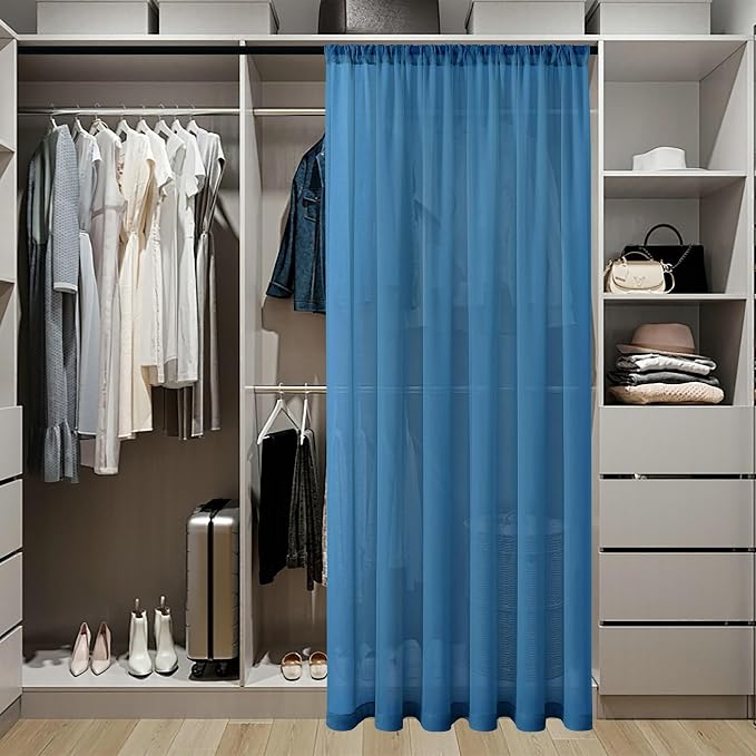 Tollpiz Sheer Curtains Closet Linen Textured Curtain Sheers Doorway Light - Image 3