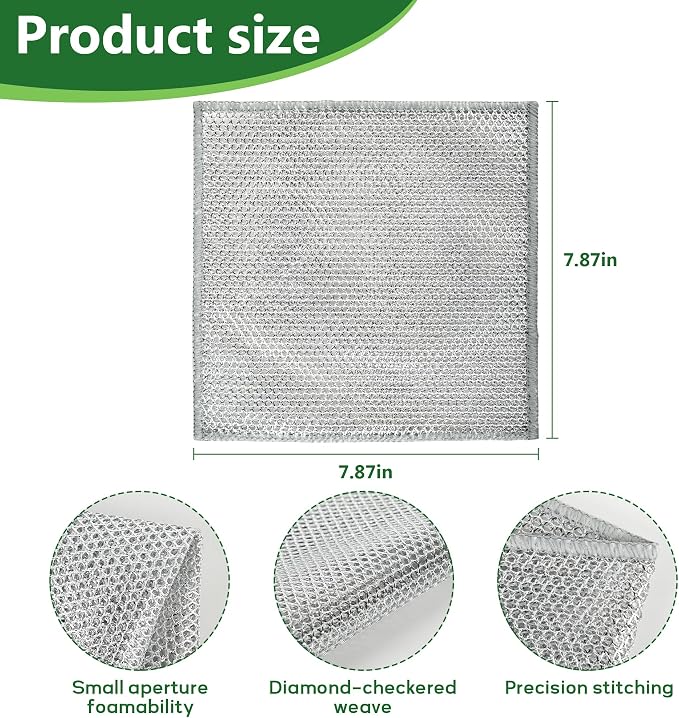 6PCS Double-Layer Wire Dishcloth, Non-Scratch Wire Dishwashing Rags - Image 2