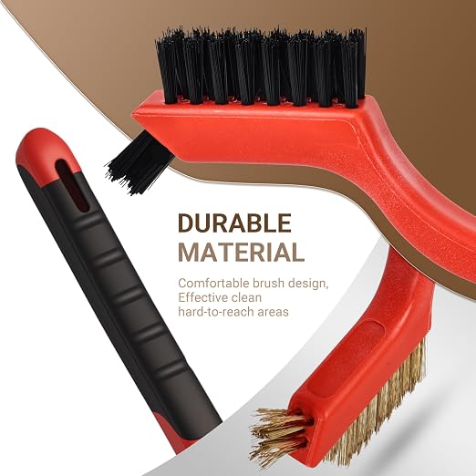24 Pieces Wire Brushes Set, Nylon/Brass/Stainless Steel Bristles - Image 9