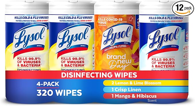 Lysol Disinfecting Wipes Bundle, Home Apartment Dorm Room Essentials and by Lysol