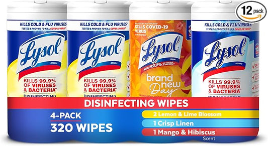 Lysol Disinfecting Wipes Bundle, Home Apartment Dorm Room Essentials and by Lysol