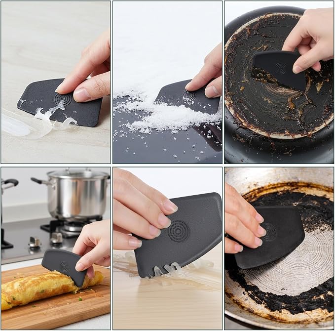Pan Scraper Tool 5 Pack Plastic Pot Scraper Dish Scrapers - Image 5