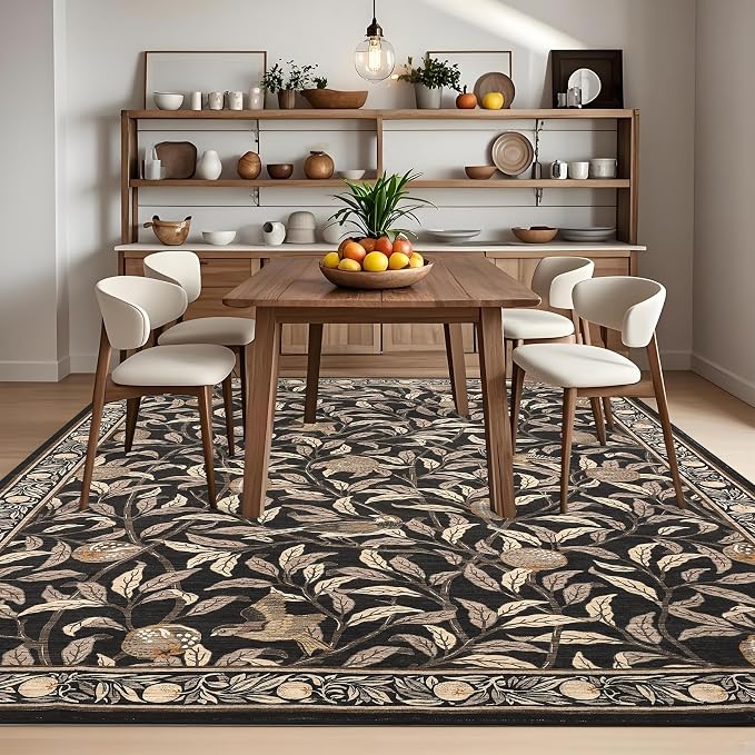 GarveeHome 8x10 Area Rugs for Living Room, Boho Leaf Rugs for Bedroom - Image 3