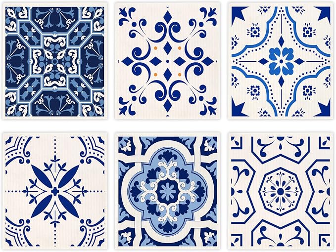Morigins Swedish Dish Clothes Pack of 6, Absorbent Hand Towels by Morigins