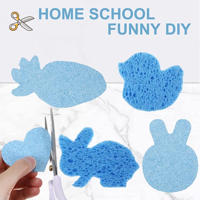 Zhengmy 100 Pieces Sponges Kitchen Compressed Sponges Bulk Natural Dish Sponge - Image 3