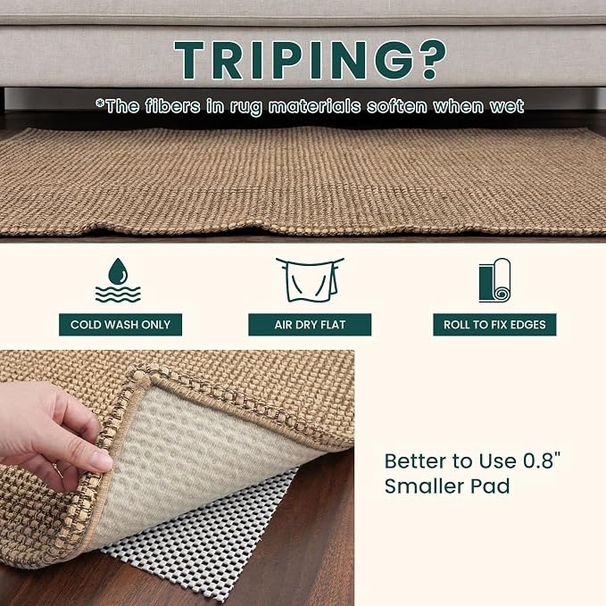 KOZYFLY Boho 3x18 Runners Rugs for Hallway, Extra Long Washable Runner Rug, Woven Non Slip Kitchen Runner, Cotton Entryway Rug, Floor Carpet for Entry, Aisle, Hall, Orange Beige/Tan/Brown - Image 7