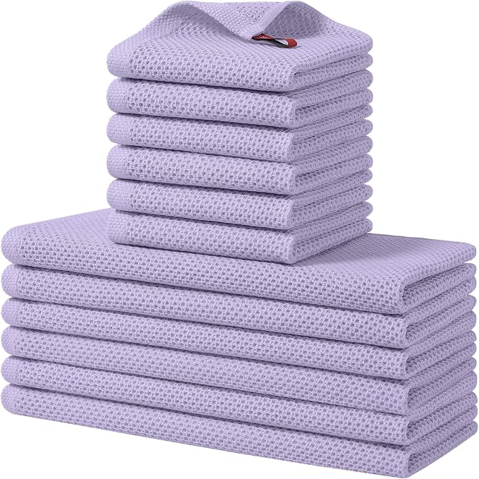 Homaxy 100% Cotton Kitchen Towels and Dishcloths Set, 12 x 12 Inches and 13 x by Homaxy