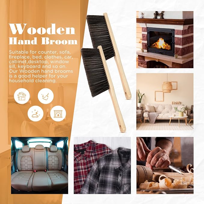 Tioncy 16 Pieces Wooden Dust Brush Bulk Hand Broom Bench Soft Bristle Cleaning - Image 6
