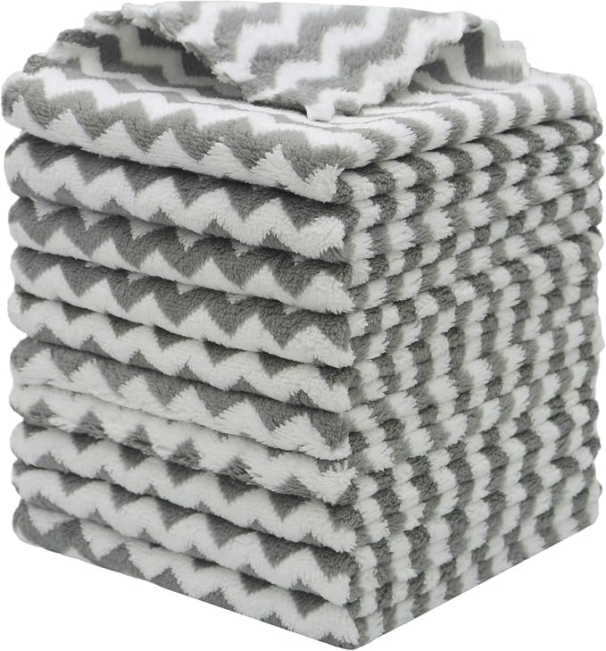 Microfiber Cleaning Cloth Lint Free Cleaning Rags, 10 Pack Fast Drying Dish Rags by HFGBLG