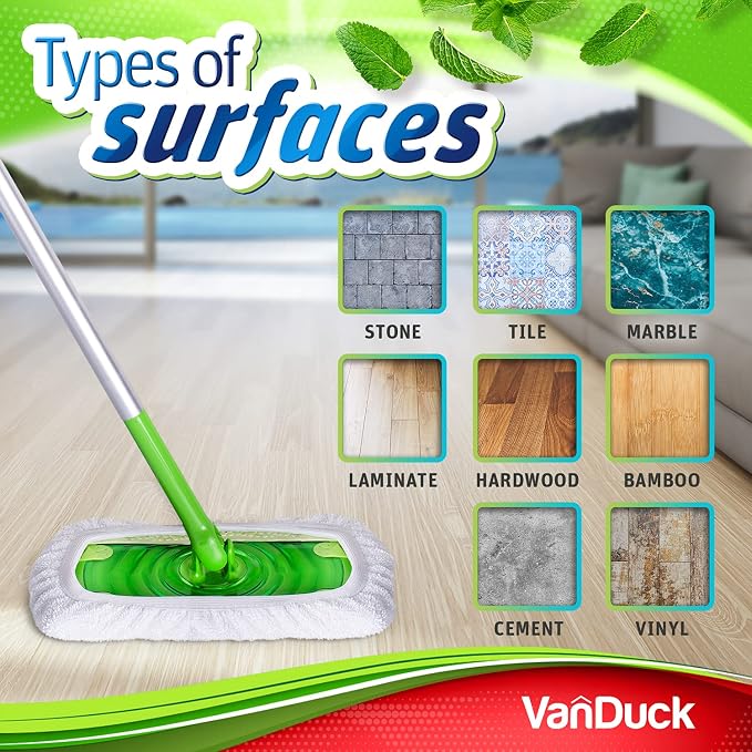 VanDuck Reusable 100% Cotton Mop Pads, Terry Cloth Mop Covers Washable - Image 7