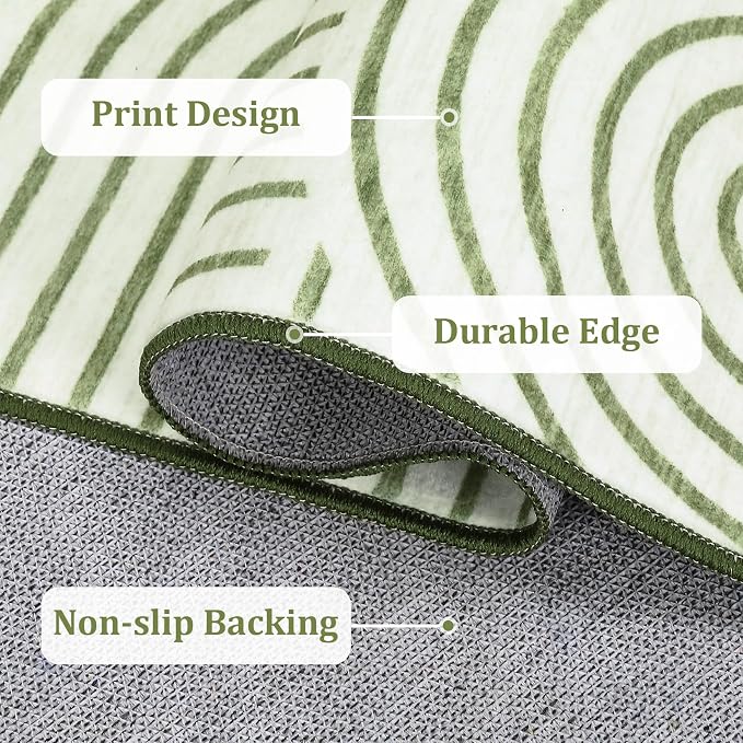 Washable Rug 4ft Area Rugs for Living Room, Abstract Rug for Bedroom, Soft - Image 7