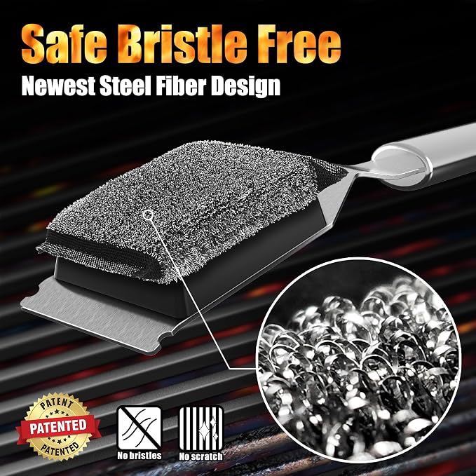 GRILLART Grill Brush Brsitle Free Replacement Head - Image 3