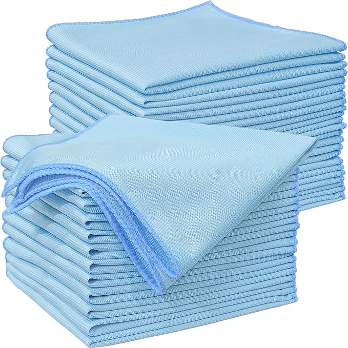 24 Pack Microfiber Glass Cleaning Cloth 16 Inch X 16 Inch Polishing Cloths by Unknown