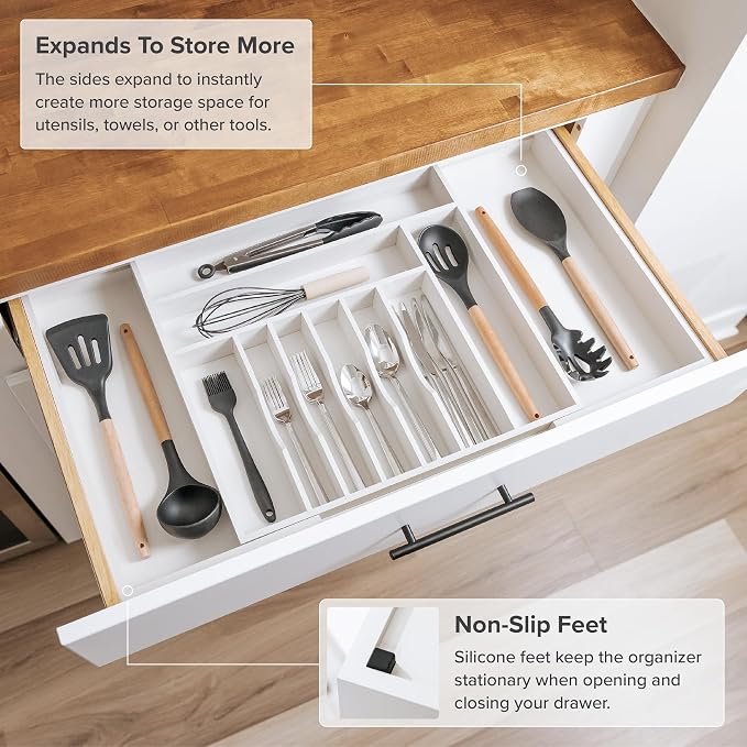 KitchenEdge Premium Silverware, Flatware and Utensil Organizer - Image 5
