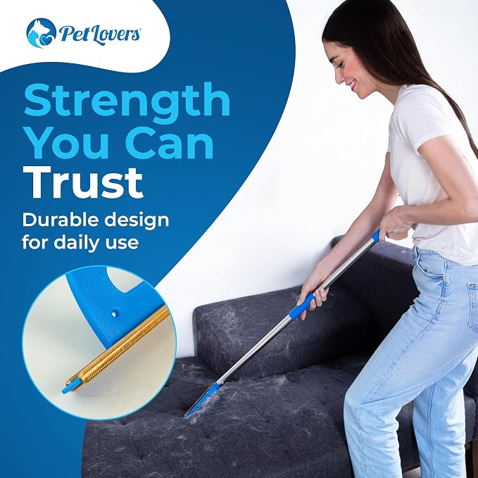 PetLovers EzLint Mega 52" Carpet Rake & Pet Hair Removal Tool – Dog & Cat Hair - Image 3