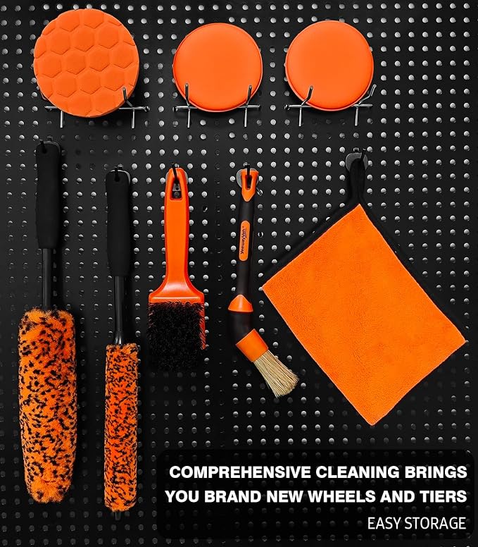 YeewayVeh 8PCS Ultimate Wheel and Tire Brush Kit | 2-Size 360° Bendable Wheel - Image 6